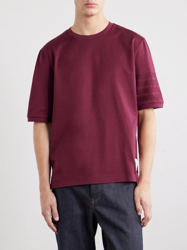Logo-Appliquéd Striped Cotton-Jersey T-Shirt - FR Logo-Appliquéd Striped Cotton-Jersey T-Shirt - FR