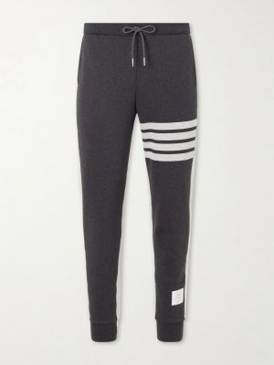 Tapered Striped Cotton-Jersey Sweatpants