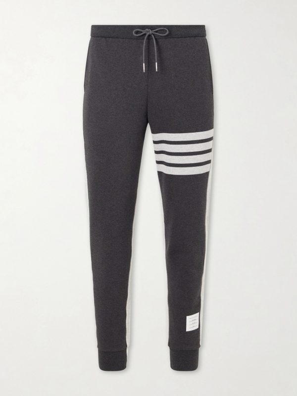 Tapered Striped Cotton-Jersey Sweatpants Tapered Striped Cotton-Jersey Sweatpants