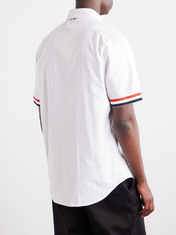 Logo-Appliquéd Striped Cotton-Oxford Shirt - BK