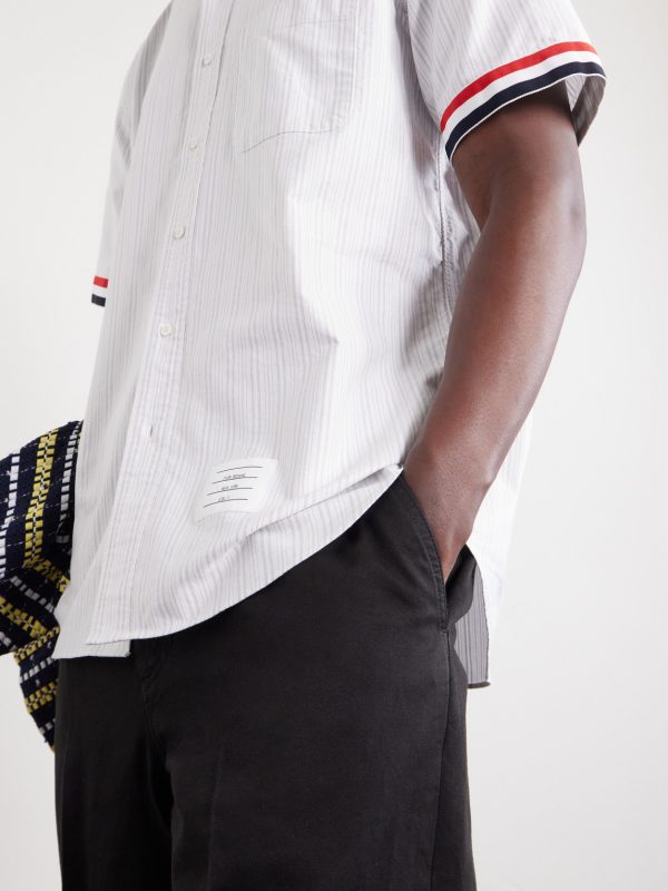 Logo-Appliquéd Striped Cotton-Oxford Shirt - CU