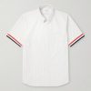 Logo-Appliquéd Striped Cotton-Oxford Shirt