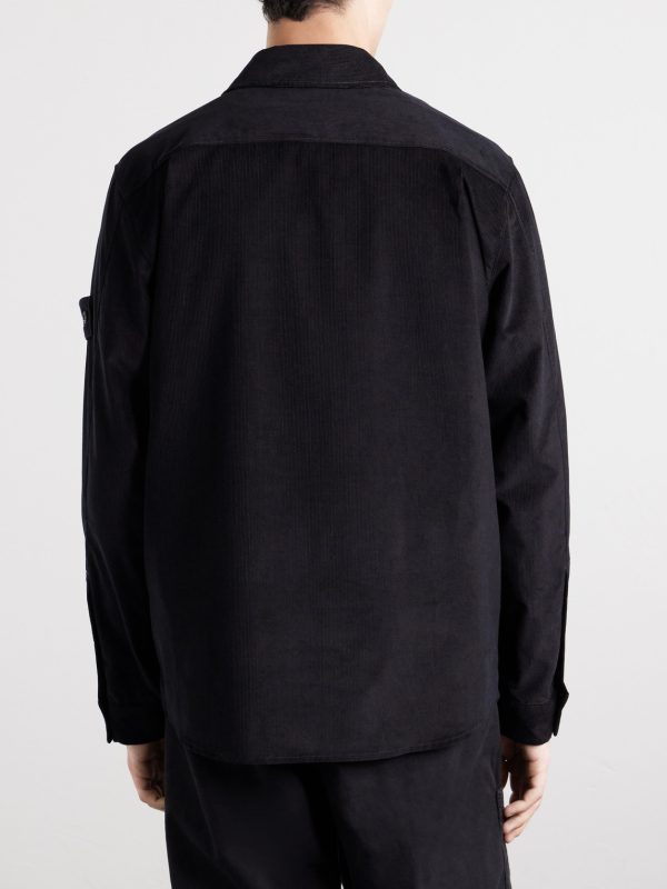 Logo-Appliquéd Cotton Corduroy Shirt - BK Logo-Appliquéd Cotton Corduroy Shirt - BK