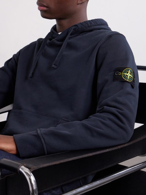 Logo-Appliquéd Garment-Dyed Cotton-Fleece Hoodie - CU
