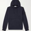 Logo-Appliquéd Garment-Dyed Cotton-Fleece Hoodie
