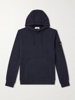 Logo-Appliquéd Garment-Dyed Cotton-Fleece Hoodie