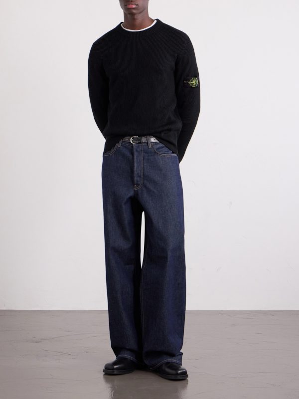 Logo-Appliquéd Ribbed Virgin Wool Sweater - OU Logo-Appliquéd Ribbed Virgin Wool Sweater - OU