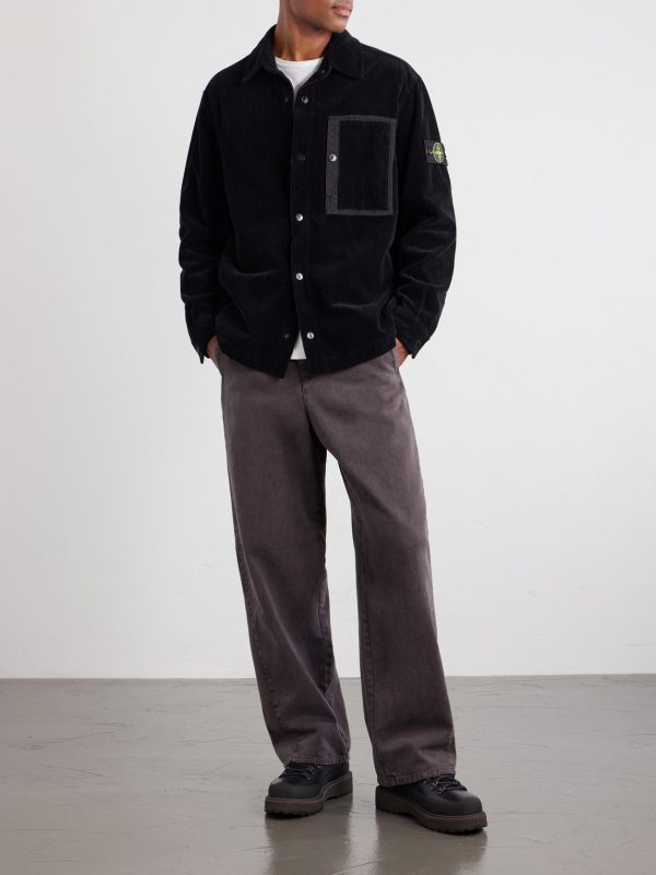 Logo-Appliquéd Garment-Dyed Cotton-Corduroy Shirt - OU Logo-Appliquéd Garment-Dyed Cotton-Corduroy Shirt - OU
