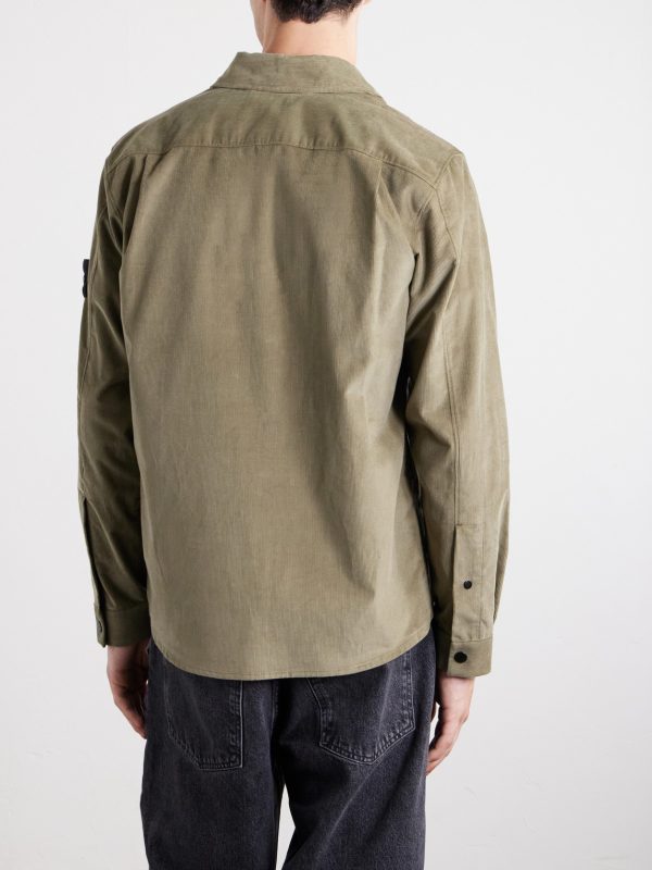 Logo-Appliquéd Cotton Corduroy Shirt - BK