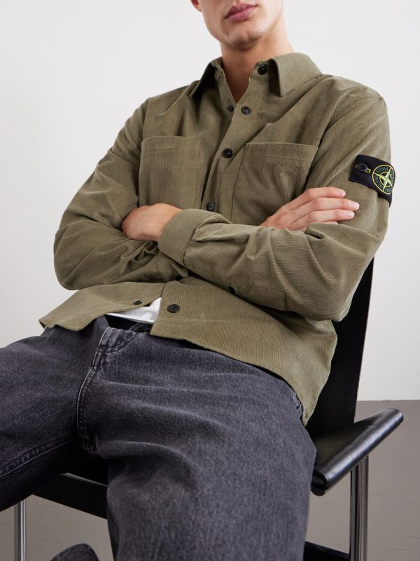 Logo-Appliquéd Cotton Corduroy Shirt - CU