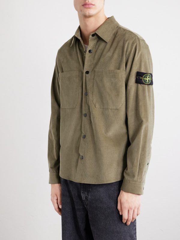 Logo-Appliquéd Cotton Corduroy Shirt - FR