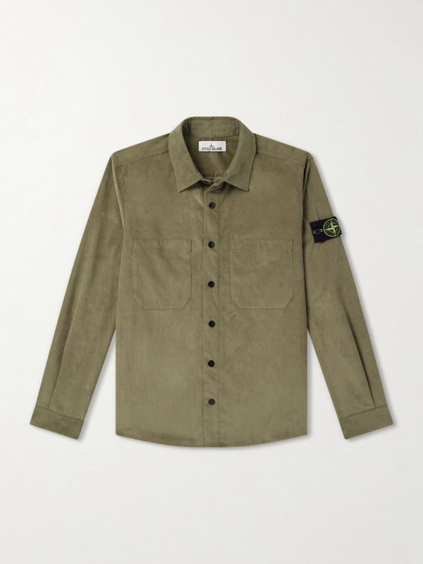 Logo-Appliquéd Cotton Corduroy Shirt