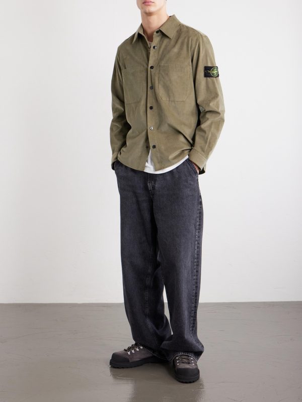 Logo-Appliquéd Cotton Corduroy Shirt - OU