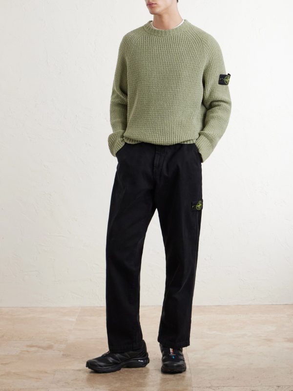 Logo-Appliquéd Ribbed Cotton-Bouclé Sweater - OU Logo-Appliquéd Ribbed Cotton-Bouclé Sweater - OU