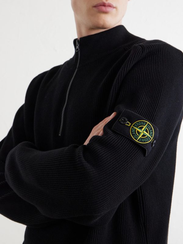 Ribbed Cotton Zip-Up Sweater - CU Ribbed Cotton Zip-Up Sweater - CU