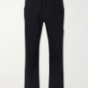 Logo-Appliquéd Straight-Leg Herringbone Cotton Trousers