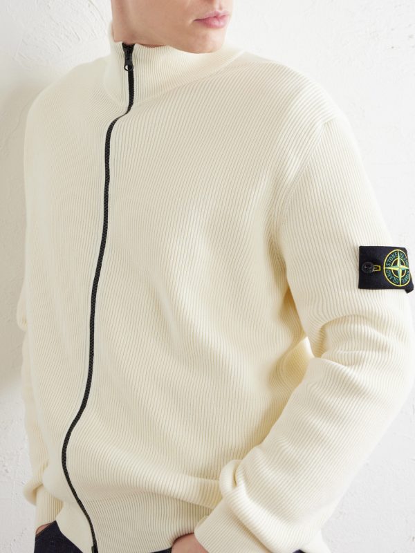 Ribbed Cotton Zip-Up Sweater - CU