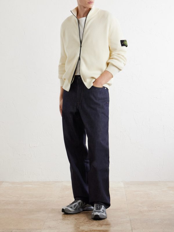 Ribbed Cotton Zip-Up Sweater - OU