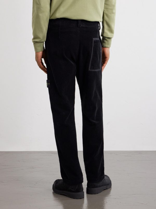 Straight-Leg Logo-Appliquéd Garment-Dyed Cotton-Corduroy Trousers - BK Straight-Leg Logo-Appliquéd Garment-Dyed Cotton-Corduroy Trousers - BK