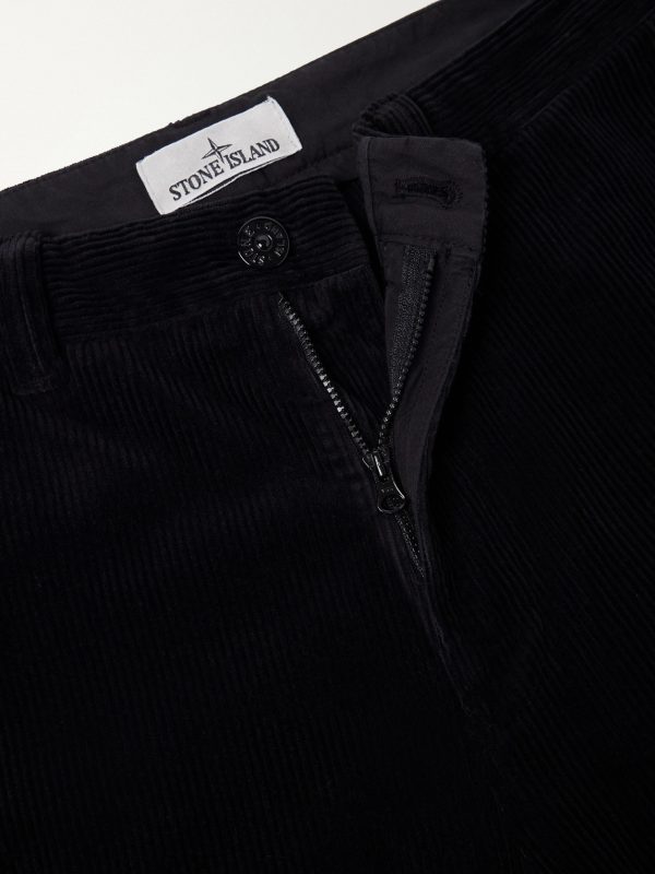 Straight-Leg Logo-Appliquéd Garment-Dyed Cotton-Corduroy Trousers - E1 Straight-Leg Logo-Appliquéd Garment-Dyed Cotton-Corduroy Trousers - E1