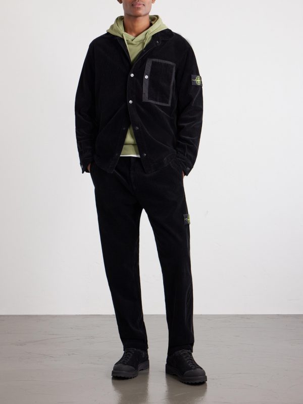 Straight-Leg Logo-Appliquéd Garment-Dyed Cotton-Corduroy Trousers - OU Straight-Leg Logo-Appliquéd Garment-Dyed Cotton-Corduroy Trousers - OU