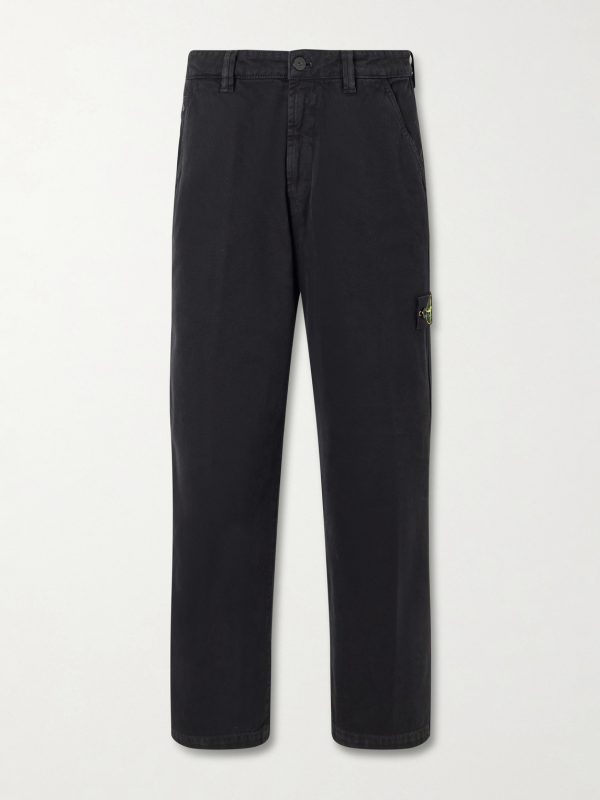 Logo-Appliquéd Straight-Leg Cotton-Canvas Trousers Logo-Appliquéd Straight-Leg Cotton-Canvas Trousers