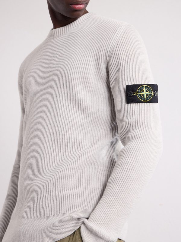 Logo-Appliquéd Ribbed Virgin Wool Sweater - CU Logo-Appliquéd Ribbed Virgin Wool Sweater - CU