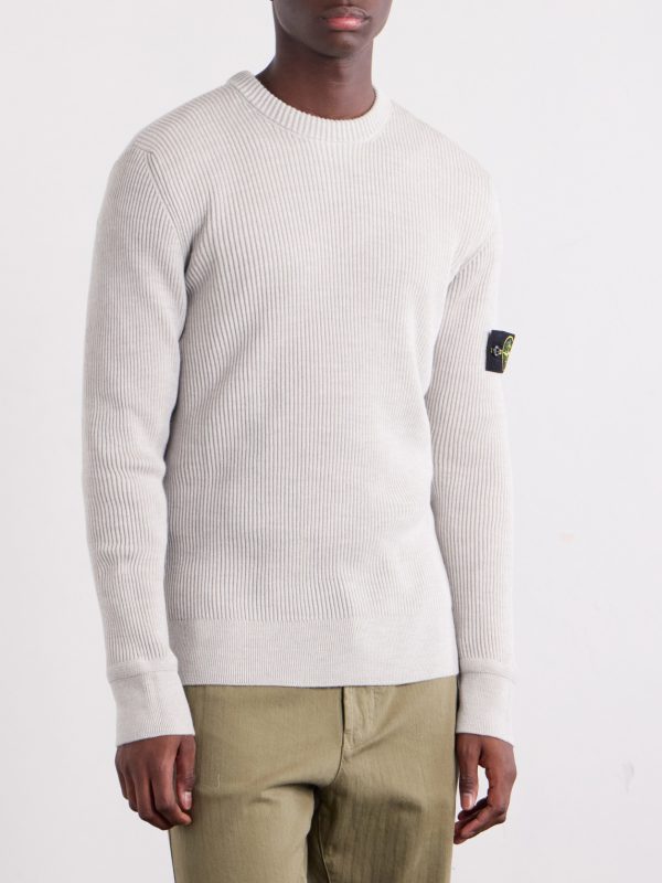 Logo-Appliquéd Ribbed Virgin Wool Sweater - FR Logo-Appliquéd Ribbed Virgin Wool Sweater - FR