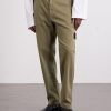 Logo-Appliquéd Straight-Leg Herringbone Cotton Trousers - FR Logo-Appliquéd Straight-Leg Herringbone Cotton Trousers - FR