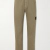 Logo-Appliquéd Straight-Leg Herringbone Cotton Trousers Logo-Appliquéd Straight-Leg Herringbone Cotton Trousers