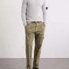 Logo-Appliquéd Straight-Leg Herringbone Cotton Trousers - OU Logo-Appliquéd Straight-Leg Herringbone Cotton Trousers - OU