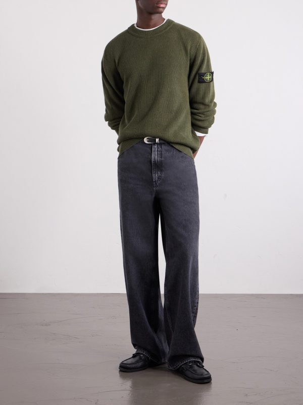 Logo-Appliquéd Ribbed Cotton Sweater - OU Logo-Appliquéd Ribbed Cotton Sweater - OU