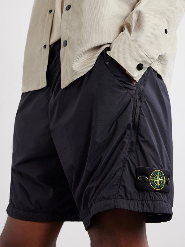 Straight-Leg Logo-Appliquéd Garment-Dyed Shell Shorts - CU Straight-Leg Logo-Appliquéd Garment-Dyed Shell Shorts - CU