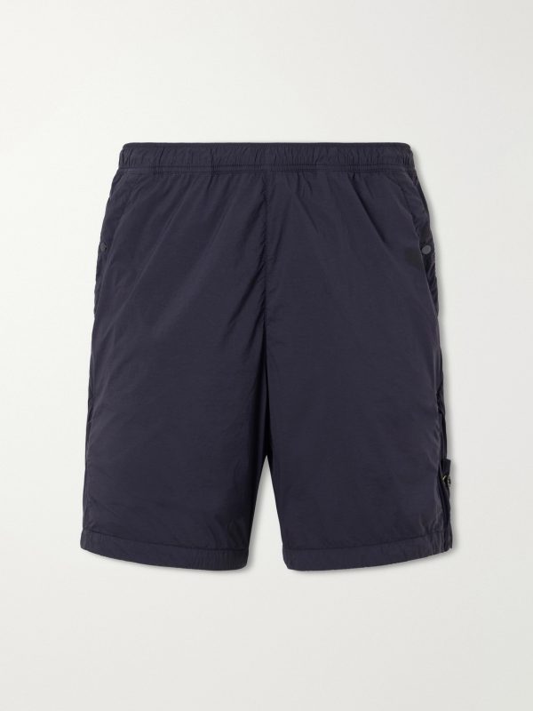 Straight-Leg Logo-Appliquéd Garment-Dyed Shell Shorts Straight-Leg Logo-Appliquéd Garment-Dyed Shell Shorts