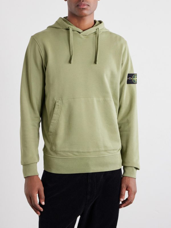 Logo-Appliquéd Garment-Dyed Cotton-Fleece Hoodie - FR Logo-Appliquéd Garment-Dyed Cotton-Fleece Hoodie - FR