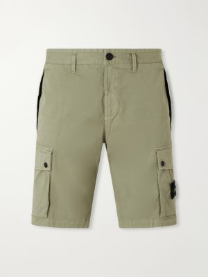 Straight-Leg Cotton-Blend Twill Cargo Shorts Straight-Leg Cotton-Blend Twill Cargo Shorts