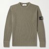 Logo-Appliquéd Ribbed Cotton-Blend Sweater