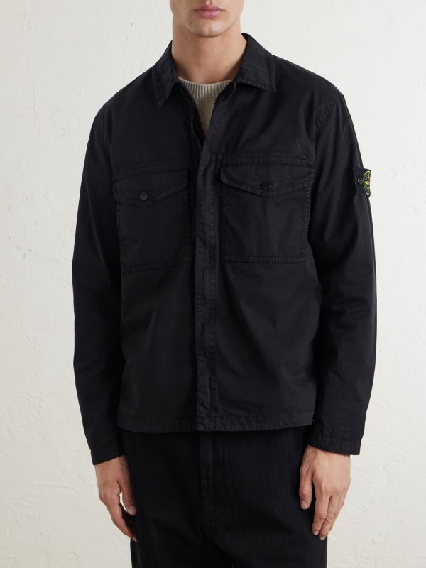 Garment-Dyed Cotton-Blend Twill Overshirt - FR