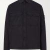 Garment-Dyed Cotton-Blend Twill Overshirt