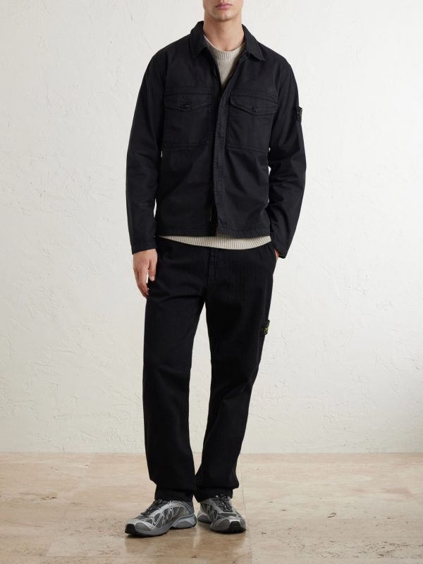 Garment-Dyed Cotton-Blend Twill Overshirt - OU