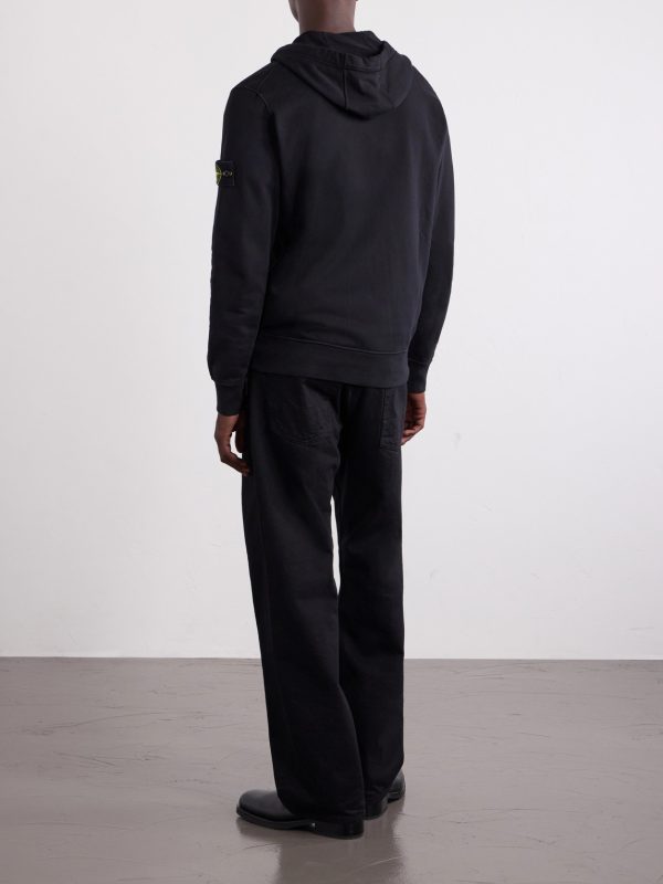 Logo-Appliquéd Cotton-Jersey Zip-Up Hoodie - BK