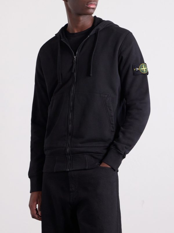 Logo-Appliquéd Cotton-Jersey Zip-Up Hoodie - FR