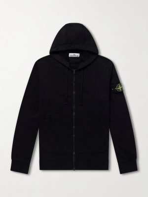 Logo-Appliquéd Cotton-Jersey Zip-Up Hoodie