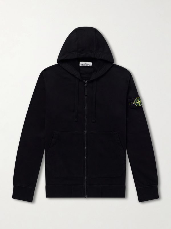 Logo-Appliquéd Cotton-Jersey Zip-Up Hoodie