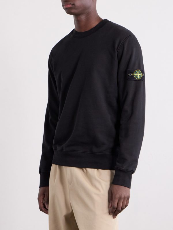Logo-Appliquéd Garment-Dyed Cotton-Fleece Sweatshirt - FR Logo-Appliquéd Garment-Dyed Cotton-Fleece Sweatshirt - FR