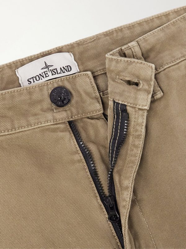 Logo-Appliquéd Straight-Leg Garment-Dyed Cotton Trousers - E1 Logo-Appliquéd Straight-Leg Garment-Dyed Cotton Trousers - E1