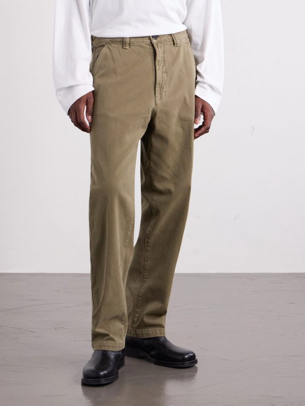 Logo-Appliquéd Straight-Leg Garment-Dyed Cotton Trousers - FR Logo-Appliquéd Straight-Leg Garment-Dyed Cotton Trousers - FR