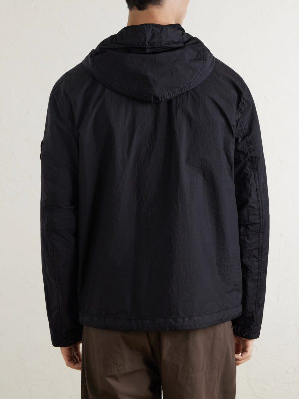 Crinkle-Shell Hooded Jacket - BK Crinkle-Shell Hooded Jacket - BK
