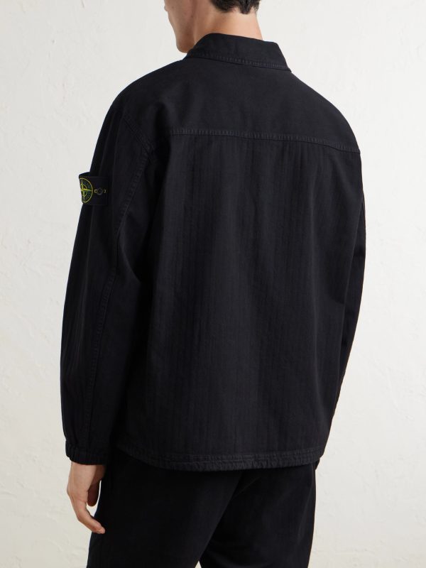 Herringbone Cotton Overshirt - BK Herringbone Cotton Overshirt - BK