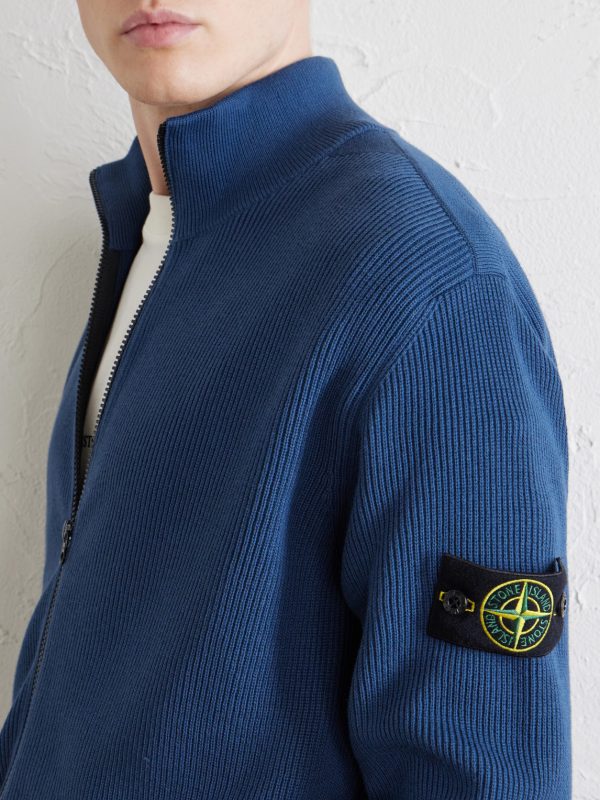 Ribbed Cotton Zip-Up Sweater - CU